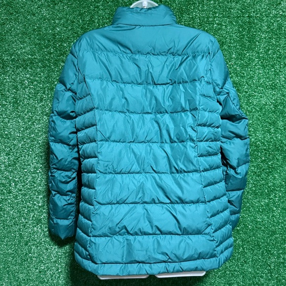 Lands' End Teal Down Lightweight Puffer Zip Up Coat Small Outerwear Insulated - Picture 7 of 12